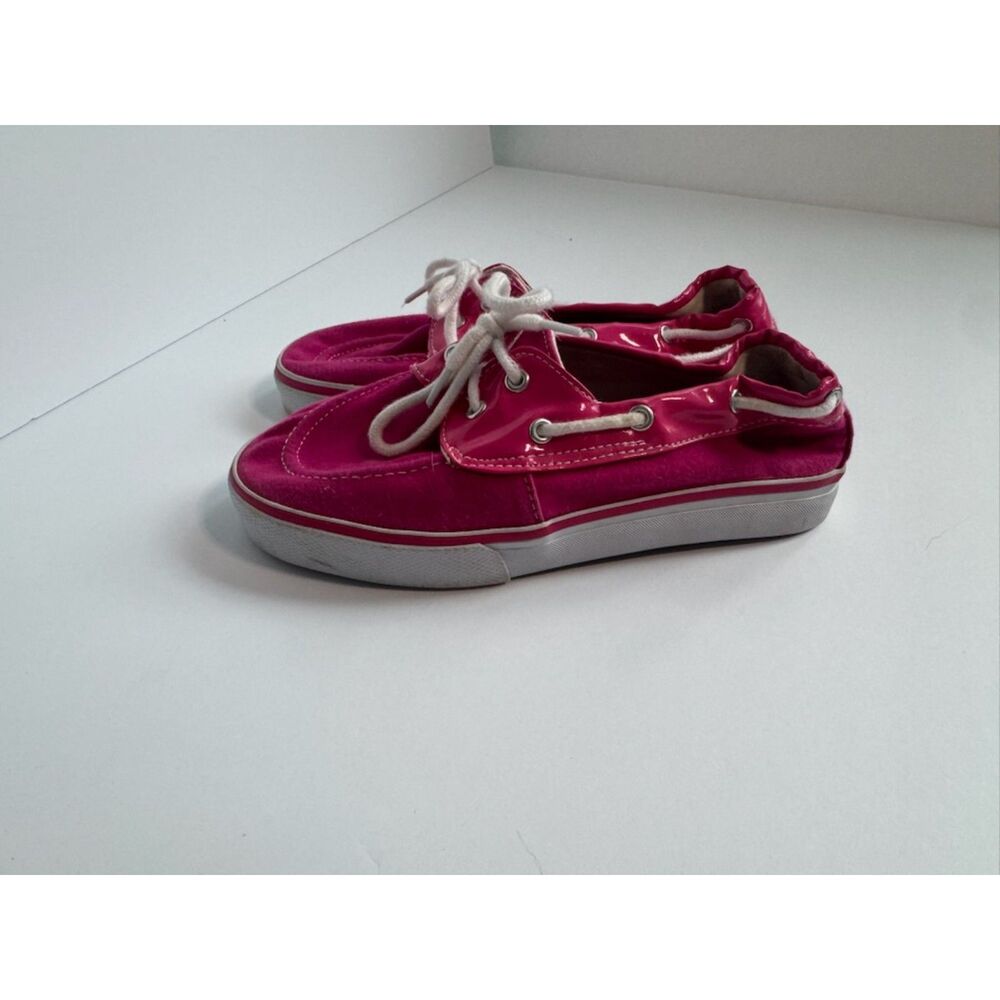Citi Steps Girls Size 2 Bright Pink Boat Shoes Casual Lace-Up Sneakers